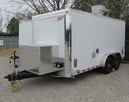 The exterior of the TREAT storage trailer