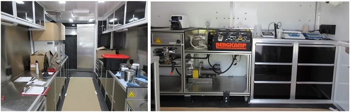 The interior of the TREAT laboratory trailer